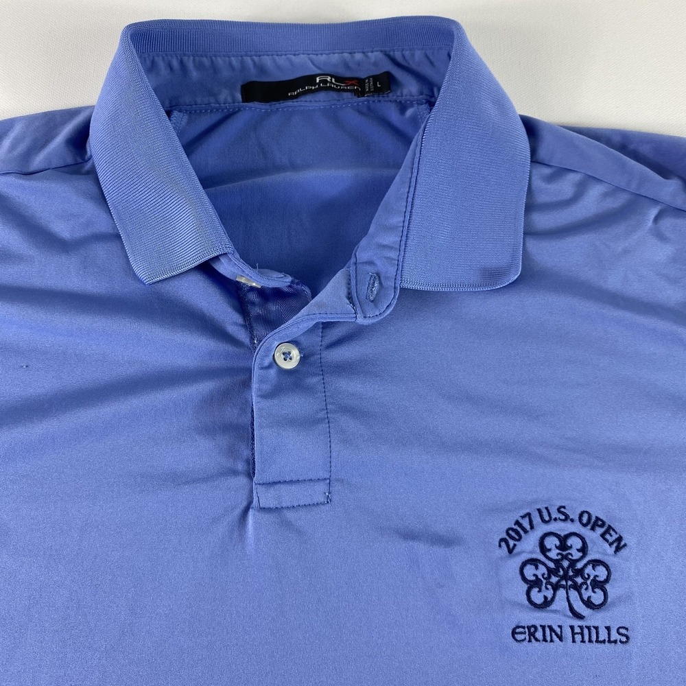 RLX Ralph Lauren Polo Shirt Mens Large Golf Performance U.S. Open Erin Hills